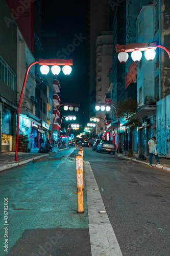 Viaduto Cidade de Osaka a noite no bairro Japão Liberdade, São Paulo photo