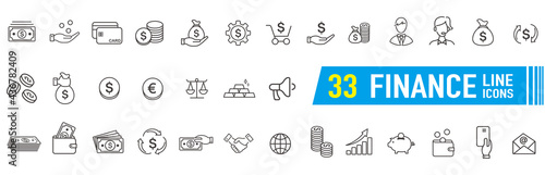 line icon of Vector business and finance
