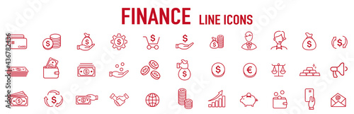 line icon of Vector business and finance