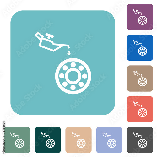 Oiler can and bearings rounded square flat icons
