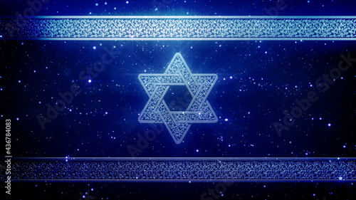 nice Israel flag with magen david . creative abstract 3D illustration photo