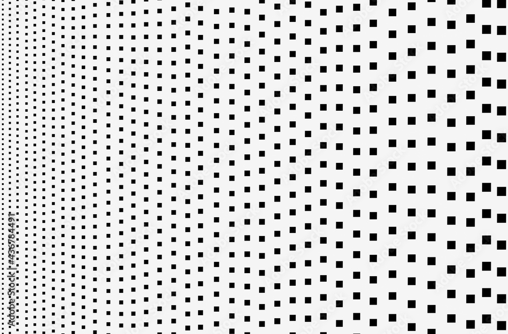 Small black squares, halftone background, Illustration image