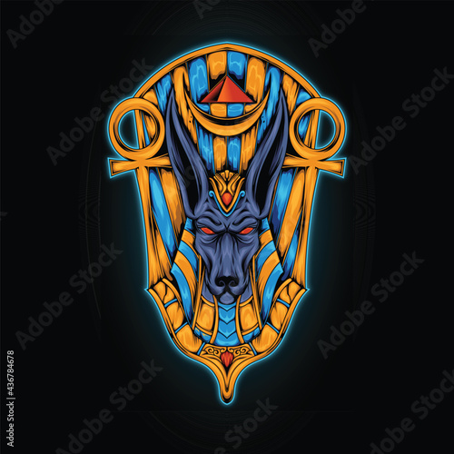 Anubis Egyptian God Vector Illustration
