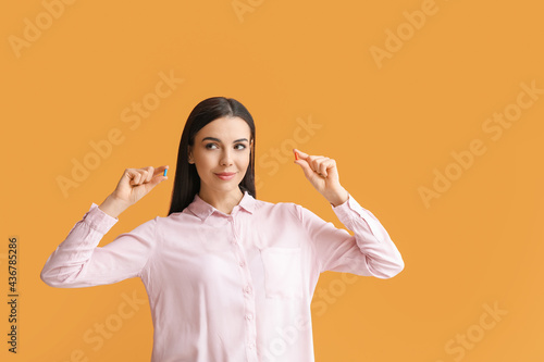 Beautiful young woman with ...
