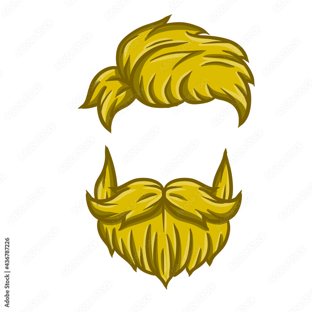 Fashionable men haircut. The element of head and face hipster. Brown hair  guy. Hair and beard. Hand-drawn illustration. Fashion and style Stock  Vector | Adobe Stock