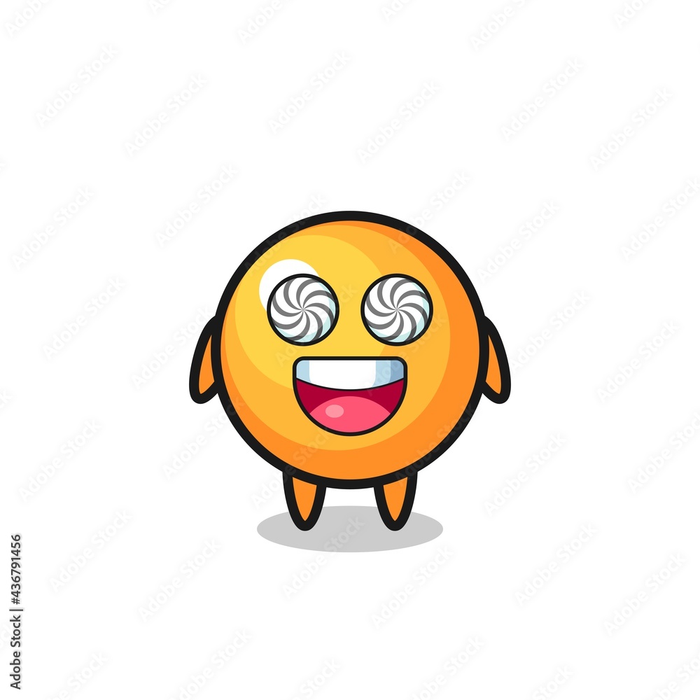 cute ping pong ball character with hypnotized eyes cute ping pong ball character with hypnotized eyes