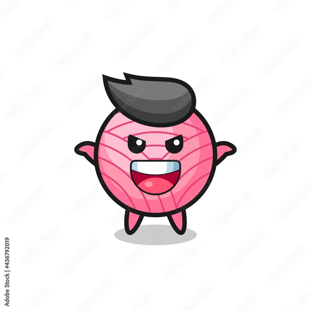 the illustration of cute yarn ball doing scare gesture the illustration of cute yarn ball doing scare gesture
