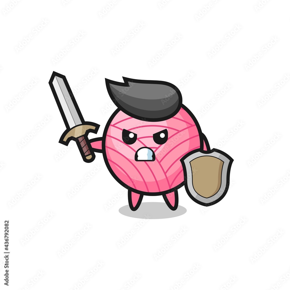 cute yarn ball soldier fighting with sword and shield cute yarn ball soldier fighting with sword and shield