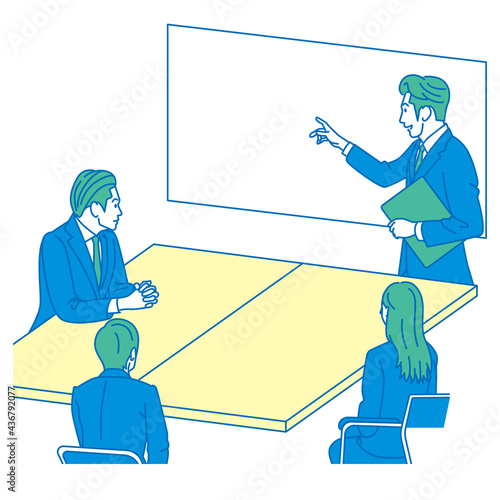 打ち合わせを行うビジネスマン