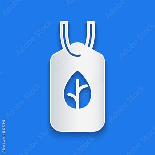 Paper cut Vegan food diet icon isolated Paper cut background. Organic, bio, eco symbol. Vegan, no meat, lactose free, healthy, fresh and nonviolent food. Paper art style. Vector