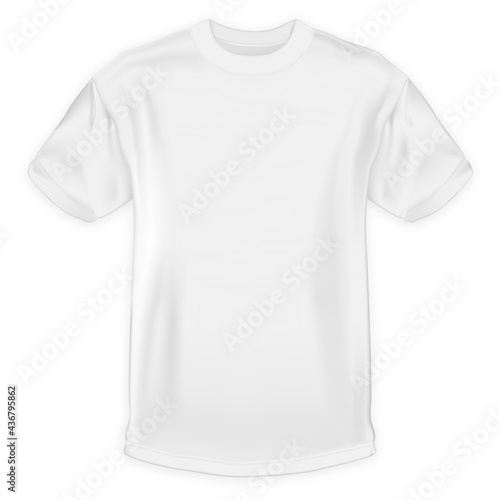 White T-shirts front isolated on white background as design template. vector illustration.