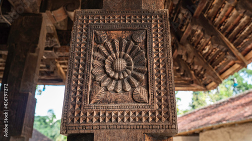 Traditional wood carvings of Embekka Devalaya