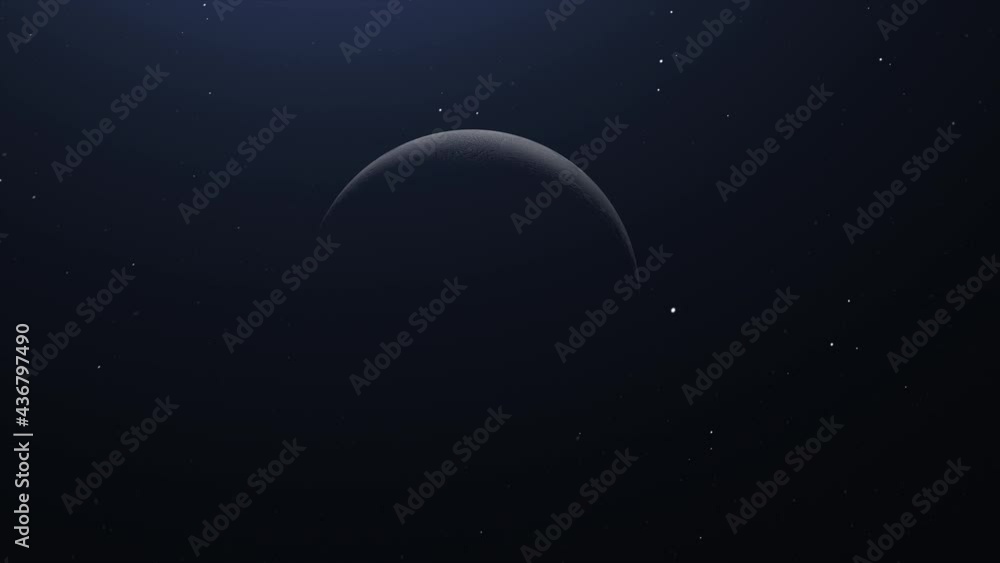 Realistic 4k point of view of the moon rotating in space Realistic 4k point of view of the moon rotating in space