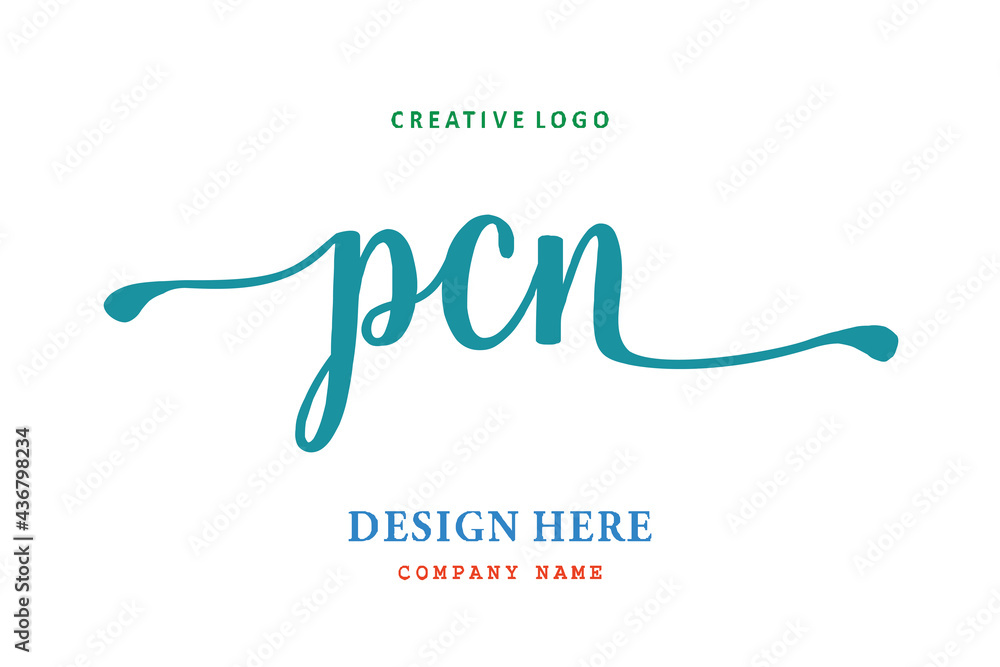 PCN lettering logo is simple, easy to understand and authoritative - obrazy, fototapety, plakaty 