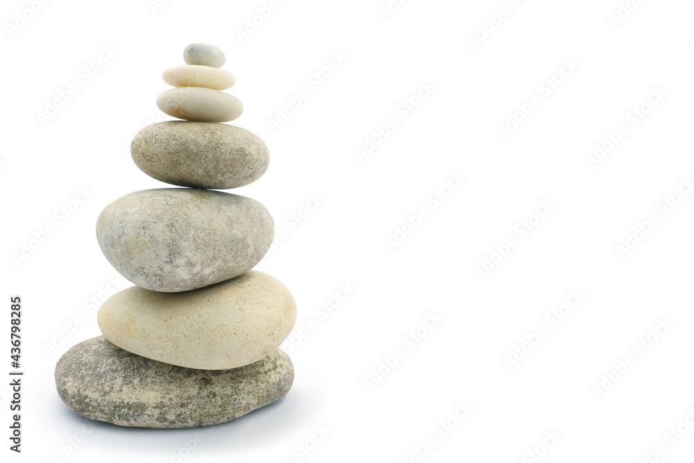 Spa concept on stone background. Balance of stones. isolate on white background. Font view and copy space Spa concept on stone background. Balance of stones. isolate on white background. Font view and copy space