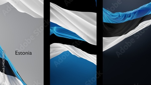 Cuadro en lienzo Abstract Estonia Flag 3D Render (3D Artwork)