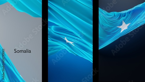 Fotografía Abstract Somalia Flag 3D Render (3D Artwork)