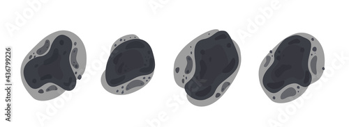 Spots of Black Mold or Fungus in different shapes. Toxic mould stains. Mucormycosis outbreak. Fungi, bacteria. Vector set in flat cartoon style isolated on white background.