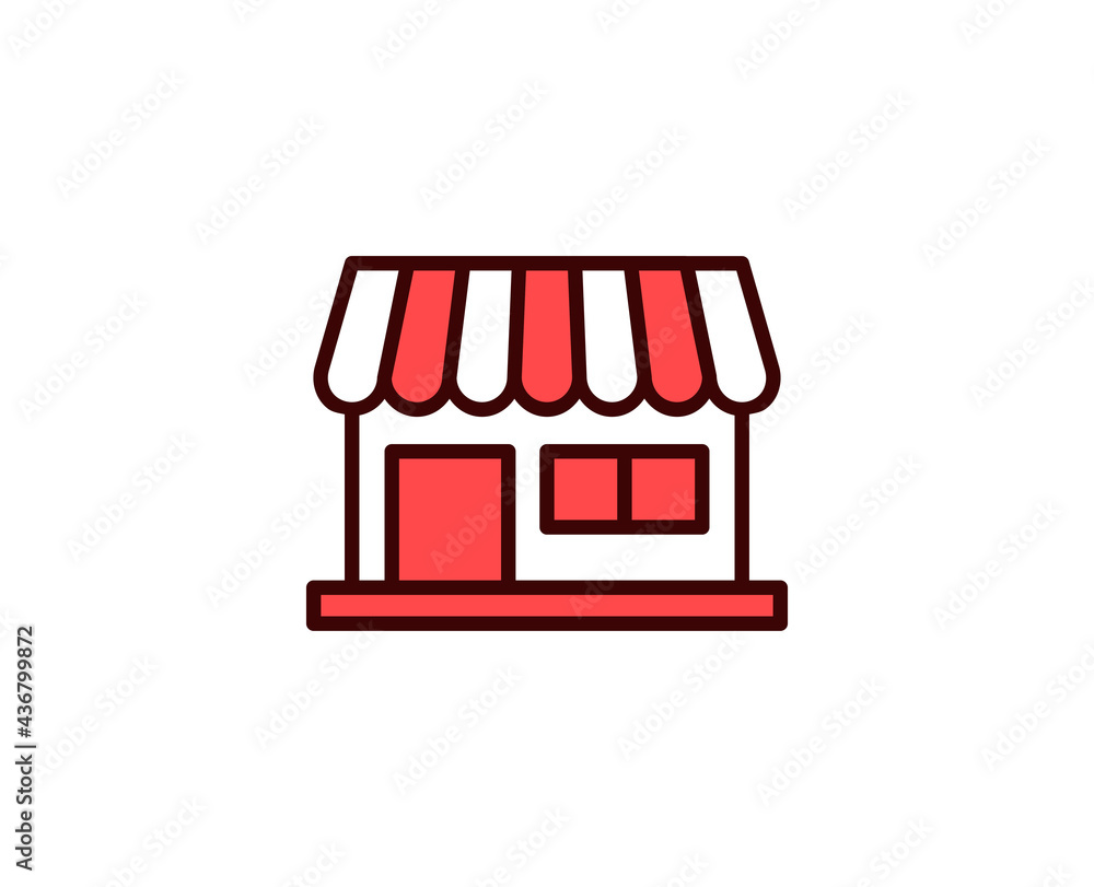 Shop line icon. Vector symbol in trendy flat style on white background. Commerce sing for design. Shop line icon. Vector symbol in trendy flat style on white background. Commerce sing for design.
