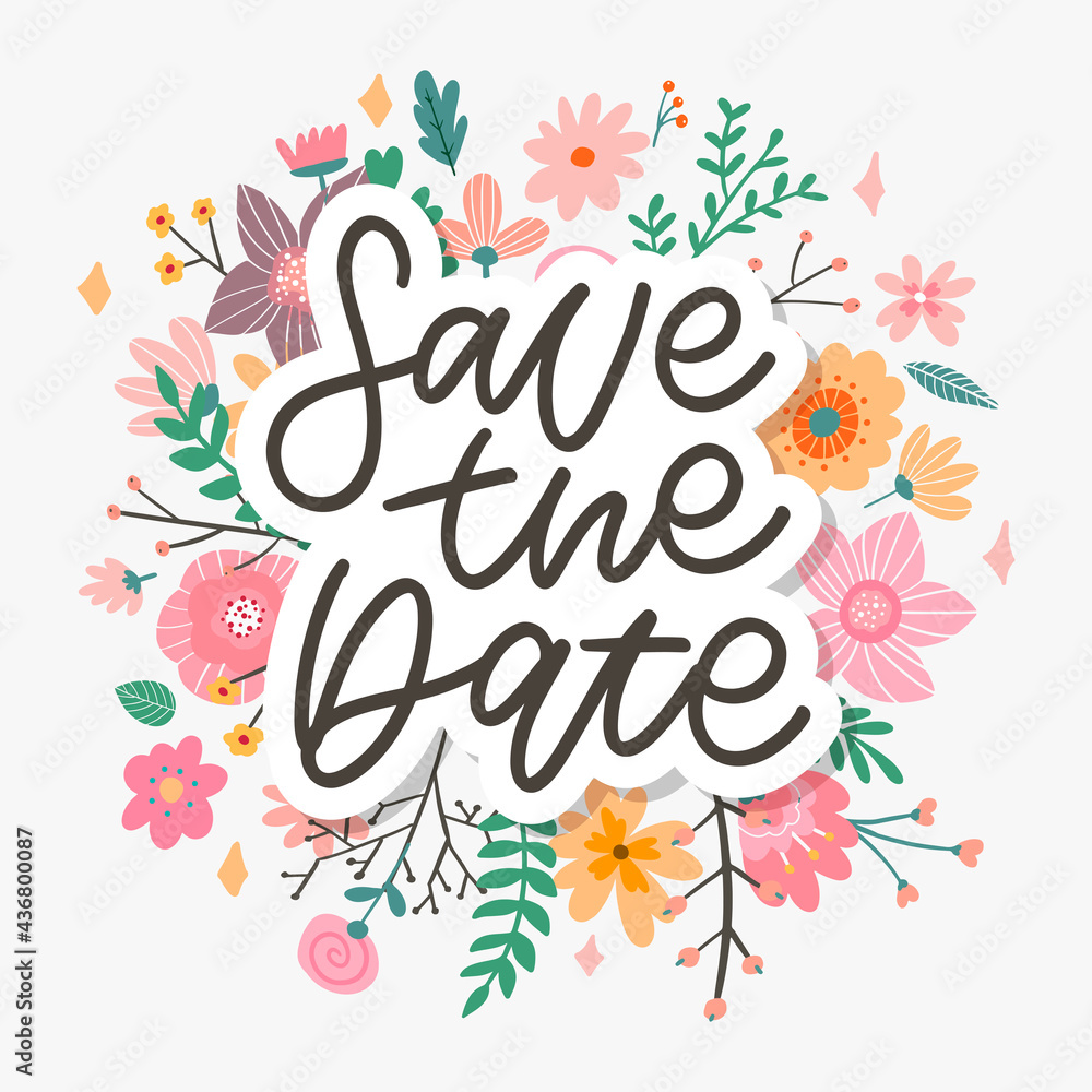 Lovely spring concept card. Awesome flowers and birds made in watercolor technique. Bright romantic card with summer flowers in vector. Charming Save the Date background Lovely spring concept card. Awesome flowers and birds made in watercolor technique. Bright romantic card with summer flowers in vector. Charming Save the Date background