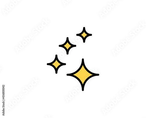 Sparkles flat icon. Single high quality outline symbol for web design or mobile app.  Holidays thin line signs for design logo  visit card  etc. Outline pictogram EPS10