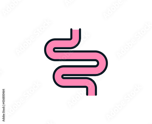 Intestines line icon. High quality outline symbol for web design or mobile app. Thin line sign for design logo. Color outline pictogram on white background © RaulAlmu