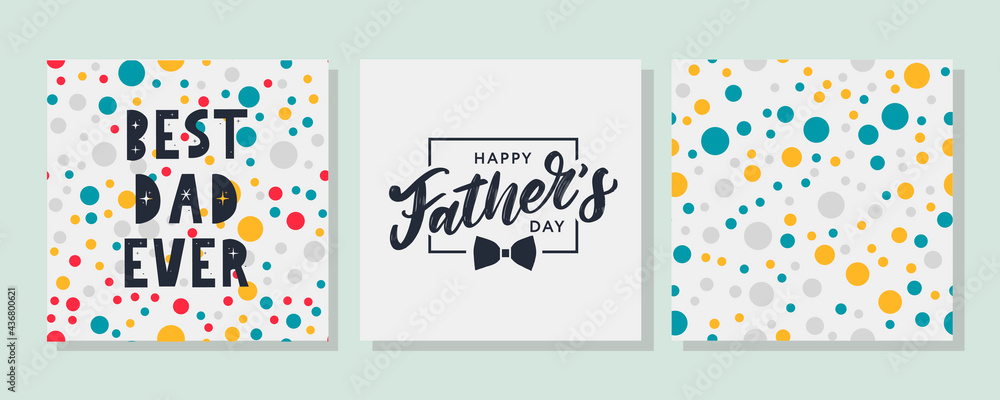 Happy father's day. Best Dad Ever Set Lettering. Banner Sale Brush text pattern vector