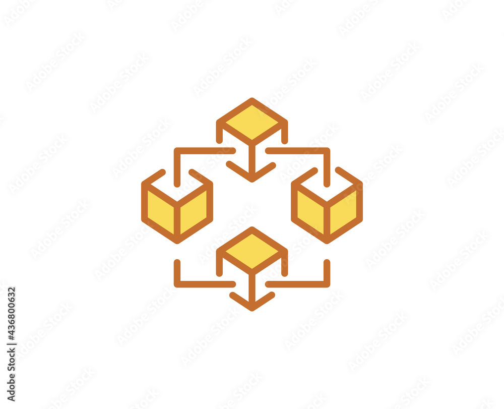 Line blockchain icon Line blockchain icon