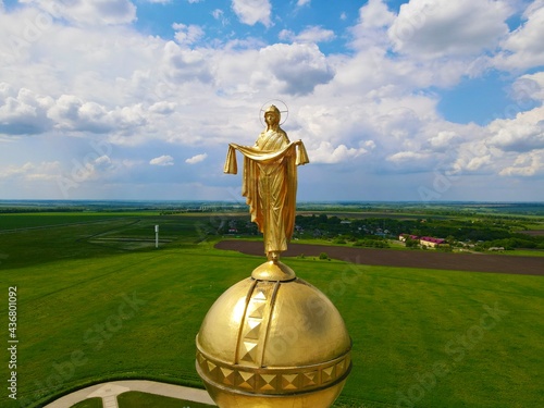 Prokhorovka, Russia May 29, 2021. Beautiful view from above of the statue. photo