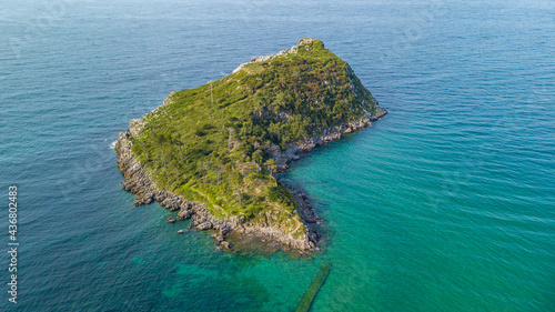 aerial view of empty island