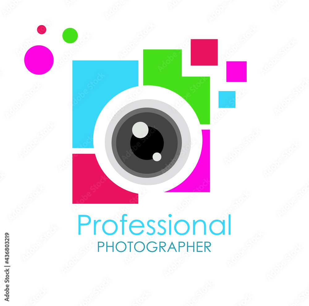 Logo photographer camera icon graphic Logo photographer camera icon graphic