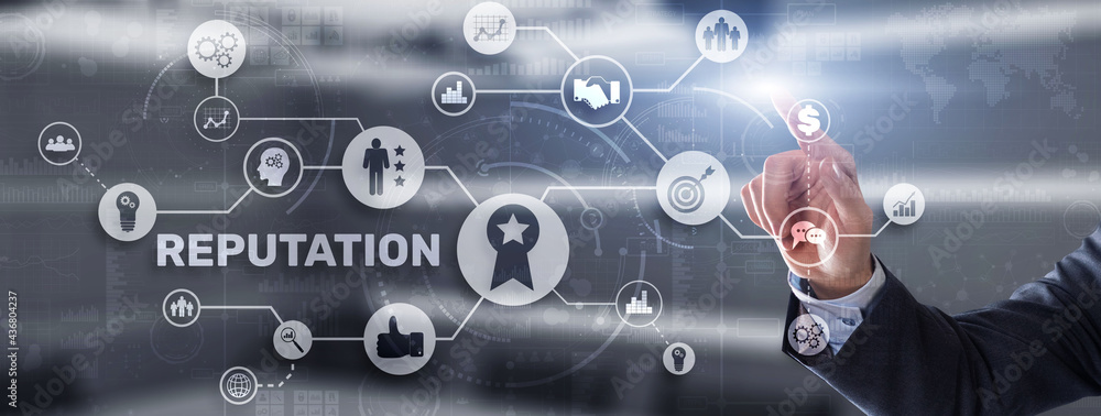 Reputation concept. Customer relationship business. Respect and attitude with clients Reputation concept. Customer relationship business. Respect and attitude with clients