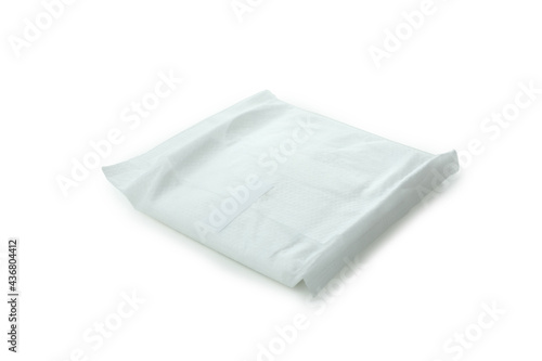 Packaging with sanitary pad isolated on white background