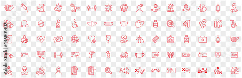 Set of Coronavirus and Vaccine line icons, covid19, Medical mask, health, contagious, epidemic, outbreak, Vector