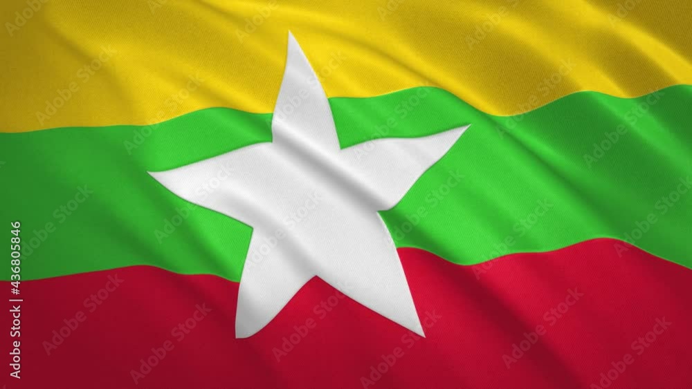 Myanmar . Waving Flag Video Background Myanmar . Waving Flag Video Background