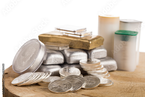 Bild auf Leinwand silver bullion coins