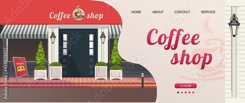concept banner of coffee shop shop interface