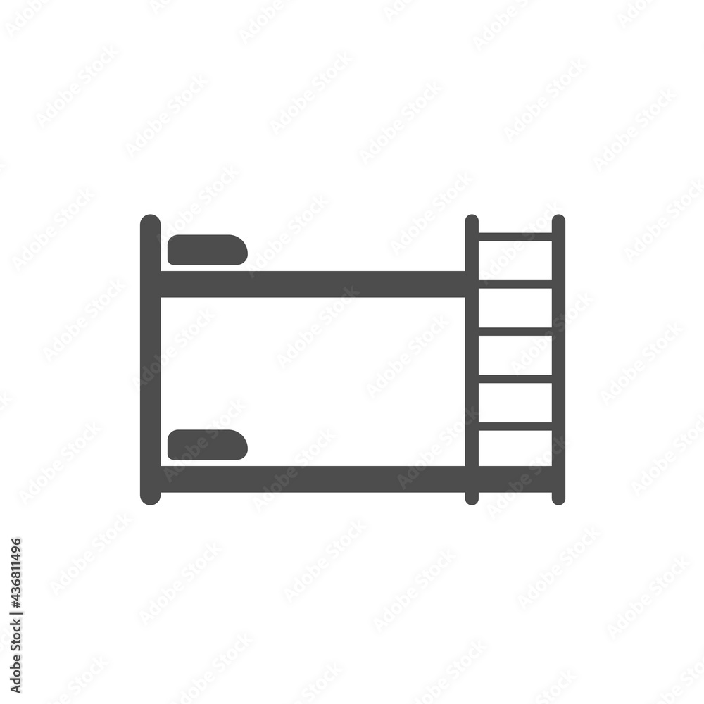 bunk bed silhouette vector icon isolated on white background. bunk bed furniture icon for web, mobile apps, ui design and print bunk bed silhouette vector icon isolated on white background. bunk bed furniture icon for web, mobile apps, ui design and print