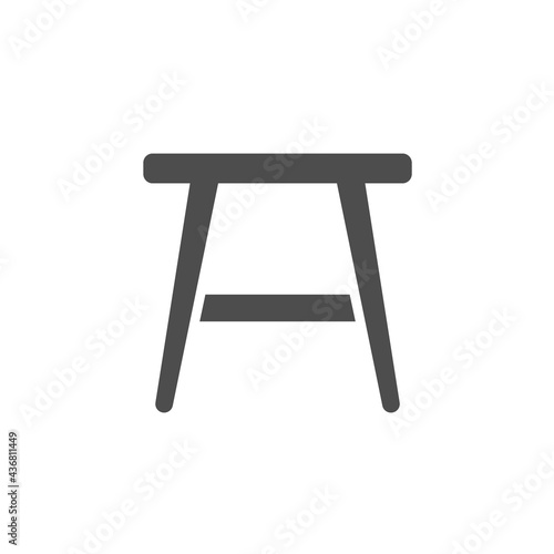 stool chair silhouette vector icon isolated on white background. wooden stool chair furniture icon for web, mobile apps, ui design and print
