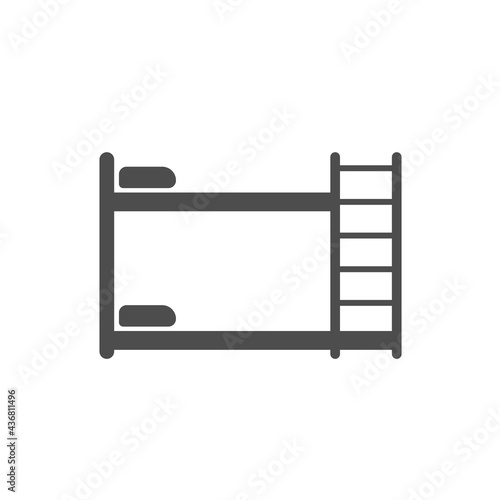 bunk bed silhouette vector icon isolated on white background. bunk bed furniture icon for web, mobile apps, ui design and print