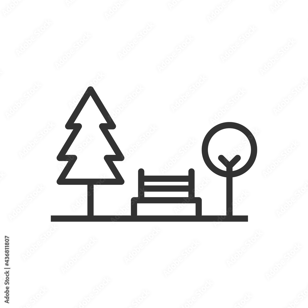 park icon vector ,line ,tree ,bench park icon vector ,line ,tree ,bench