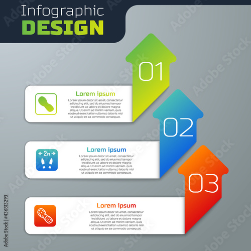 Set Human footprints shoes, Safe distance and . Business infographic template. Vector