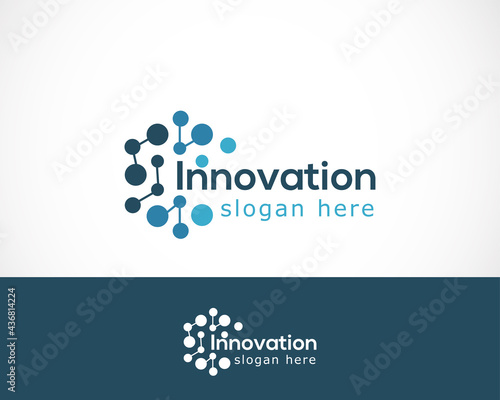 digital logo innovation science technology molecule symbol icon