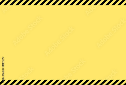 警告・危険・防災イメージ素材：黄色と黒の斜線入りのシンプルな背景  photo