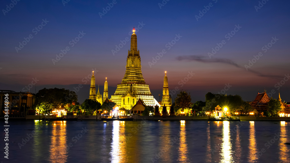 Wat Arun Temple in bangkok Thailand.