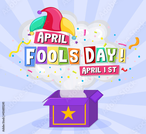 April Fool's Day font logo with Jester hat