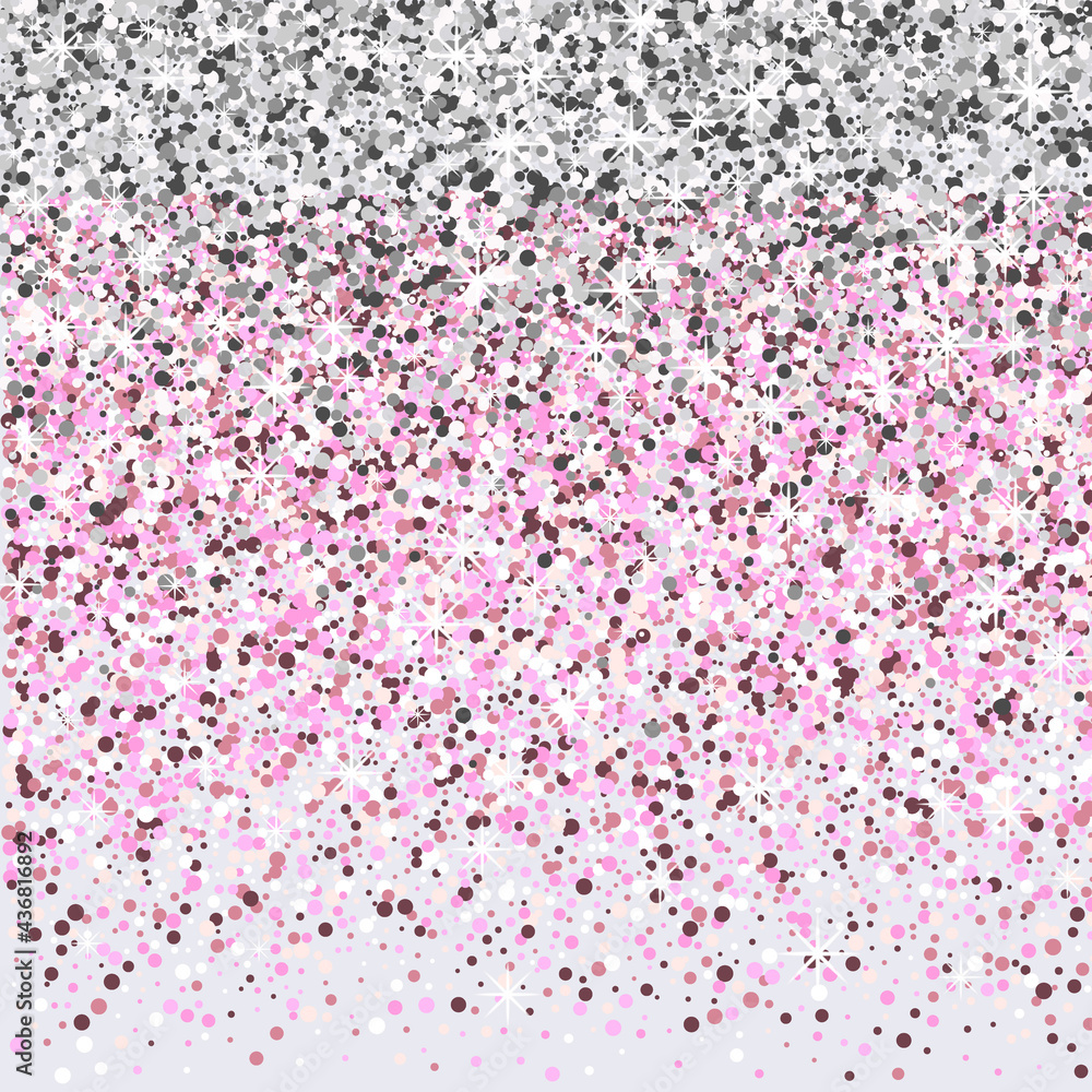 Fototapeta premium Festive shiny background. Silvery and pink shimmery particles. eps 10