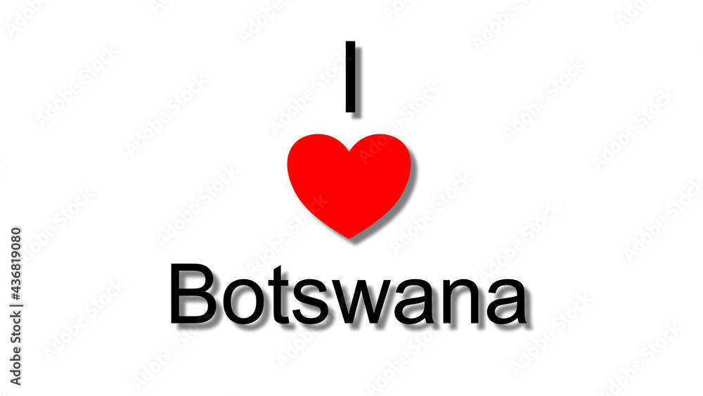 i love botswana red heart i love botswana red heart