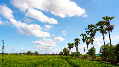 Time-lapse photography during the sun twilight on the evening sky There will be a beautiful light. and a strange perspective refreshed with the power of nature Pathum Thani Province, Thailand 2021