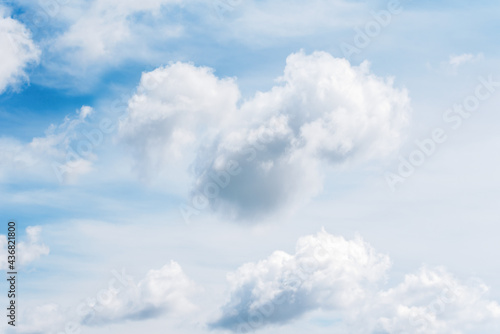 Panoramic Blue Sky with light clouds banner background